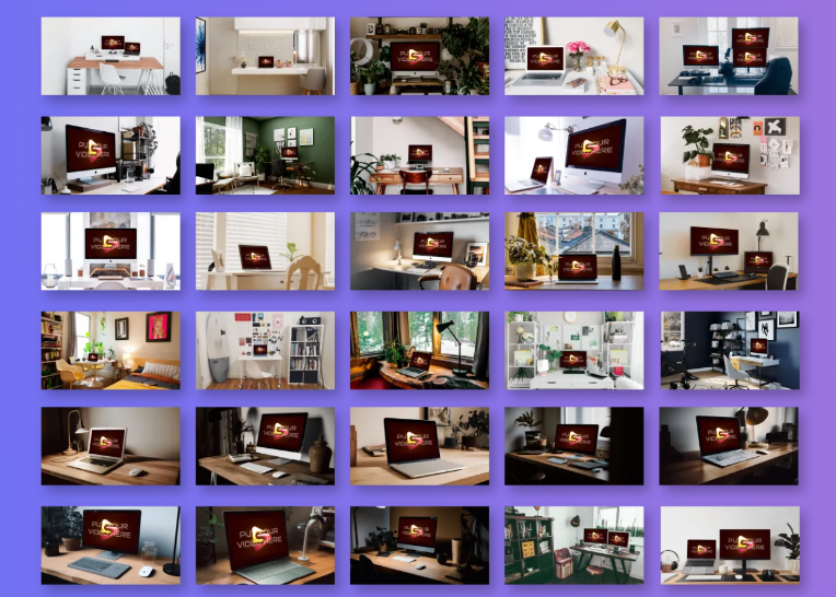 Home Office Mockups Virtual Video Studios Backdrops